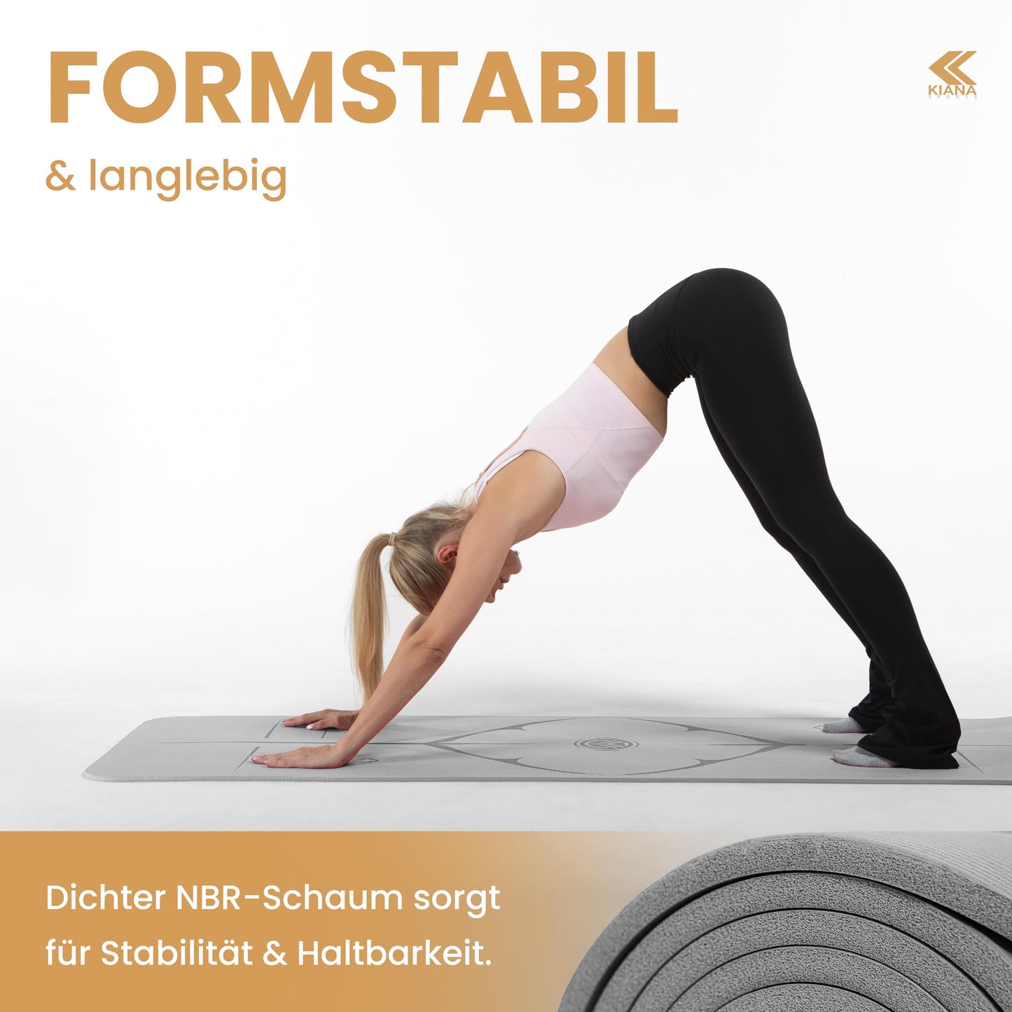 Yoga Matte aus Deutscher Entwicklung – Rutschfeste & gelenkschonende Yogamatte – 2 Komfort-Dicken (1,0 & 1,5 cm) – Weiche Sportmatte & Gymnastikmatte – Für Yoga, Pilates & Krafttraining