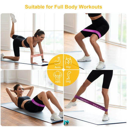 Gritin Fitness Bands [Set of 5] Resistance Bands with 5 Levels, 100% Latex Fitness Band Resistance with German Exercise Instructions and Carry Bag, Gymnastics Band for Muscle Building, Yoga