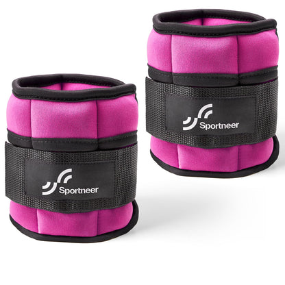 Sportneer 2er Pack Knöchelgewichte Verstellbares Knöchelgewichte-Set Handgelenkriemen 0,45 kg - 2,25 kg (pro Knöchel) / 0,9 kg - 4,5 kg (pro Paar)