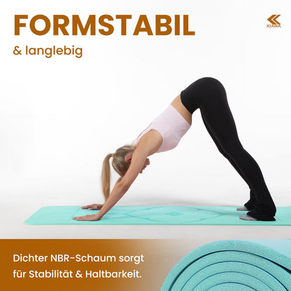 Yoga Matte aus Deutscher Entwicklung – Rutschfeste & gelenkschonende Yogamatte – 2 Komfort-Dicken (1,0 & 1,5 cm) – Weiche Sportmatte & Gymnastikmatte – Für Yoga, Pilates & Krafttraining