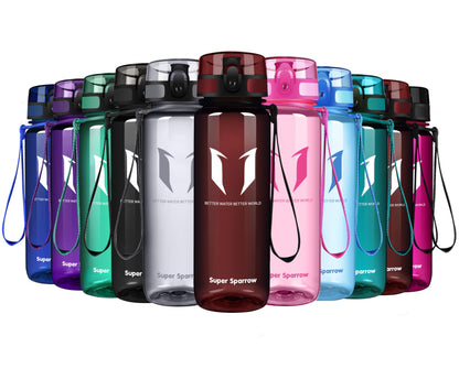 Super Sparrow Trinkflasche, Tritan Wasserflasche, 350 ml, 500 ml, 750 ml, 1000 ml, BPA-frei, Ideale Sportflasche für Sport, Radfahren, Fitness, Universität oder Outdoor, Leicht, Nachhaltig