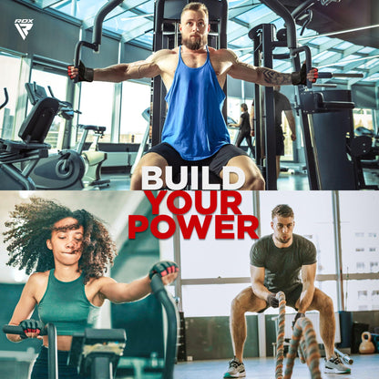 RDX Maya Hide Leder Fitnesshandschuhe, 50 cm lange Handgelenkschutz, Krafttraining, Gewichtheben Trainingshandschuhe, gepolsterter Griff, Bodybuilding, Fitnessstudio, Workout, Kraftsport, Klimmzüge Gewichtheben