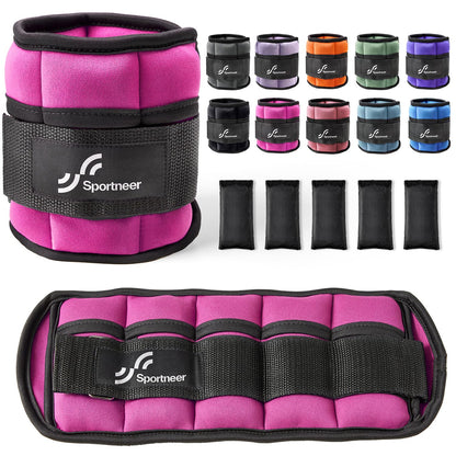 Sportneer 2er Pack Knöchelgewichte Verstellbares Knöchelgewichte-Set Handgelenkriemen 0,45 kg - 2,25 kg (pro Knöchel) / 0,9 kg - 4,5 kg (pro Paar)
