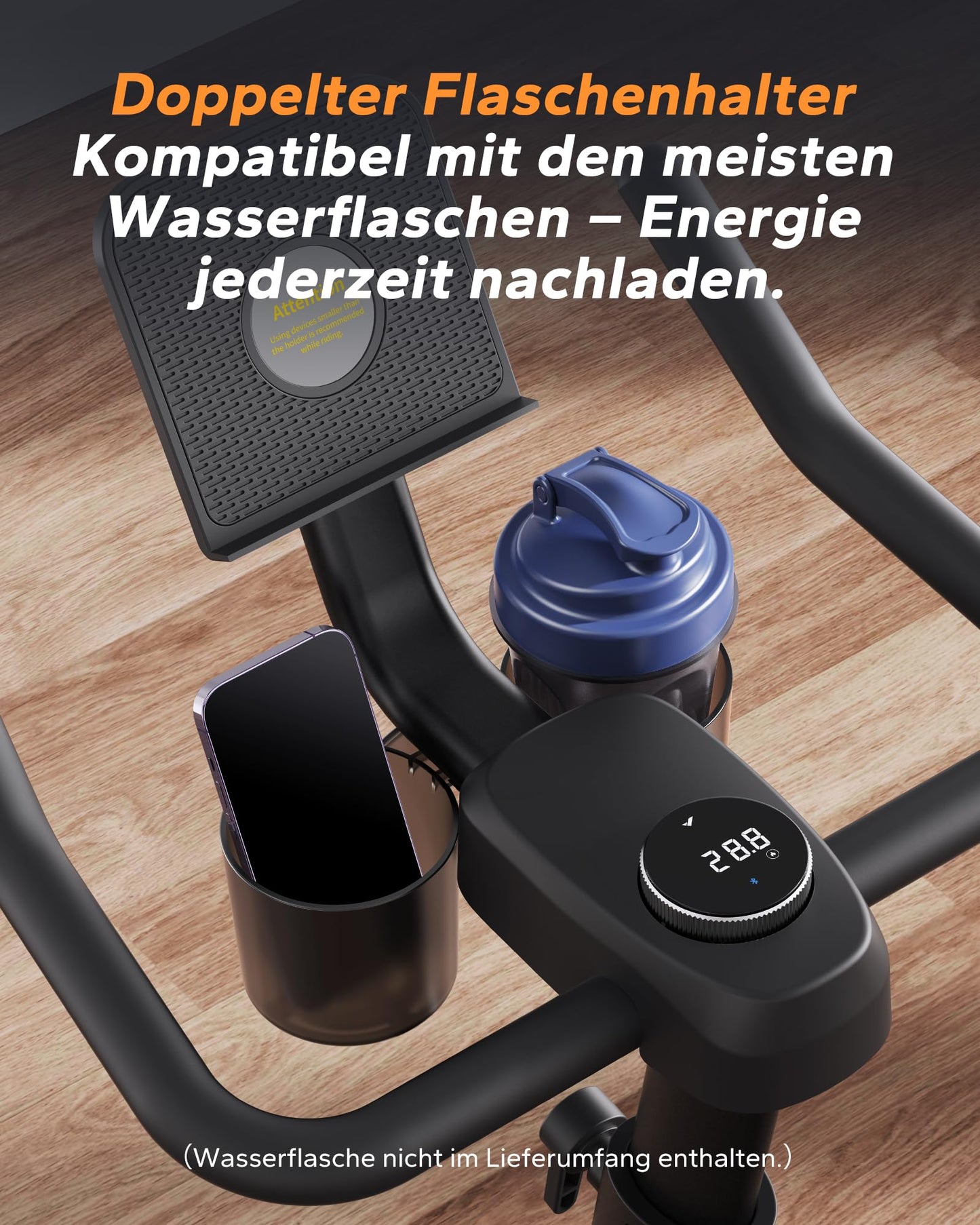 MERACH Heimtrainer mit verstellbarem Widerstand, leises Heimtrainingsfahrrad mit verbessertem LCD-Monitor, Tablet-Halter, Indoor-Cycling-Bike für Cardio-Training zu Hause, eigene App, bis zu 136 kg