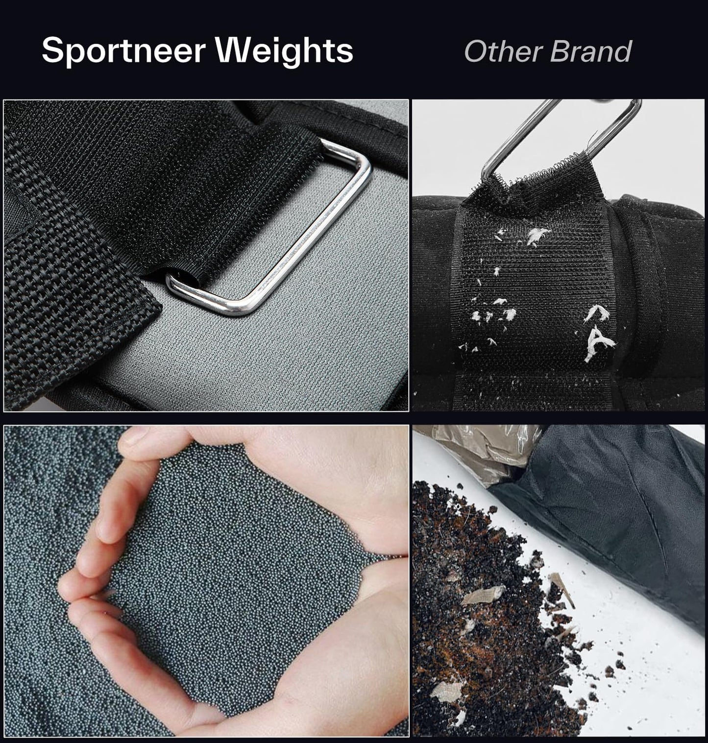 Sportneer 2er Pack Knöchelgewichte Verstellbares Knöchelgewichte-Set Handgelenkriemen 0,45 kg - 2,25 kg (pro Knöchel) / 0,9 kg - 4,5 kg (pro Paar)