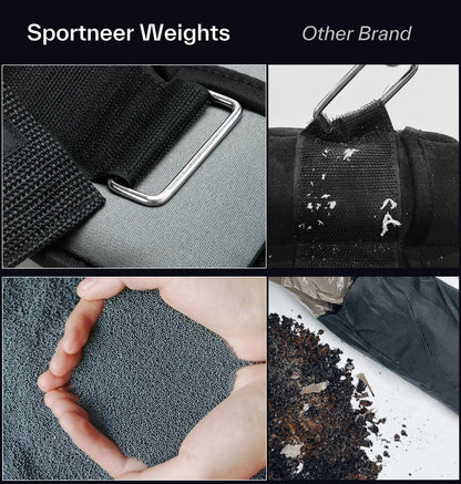Sportneer 2er Pack Knöchelgewichte Verstellbares Knöchelgewichte-Set Handgelenkriemen 0,45 kg - 2,25 kg (pro Knöchel) / 0,9 kg - 4,5 kg (pro Paar)