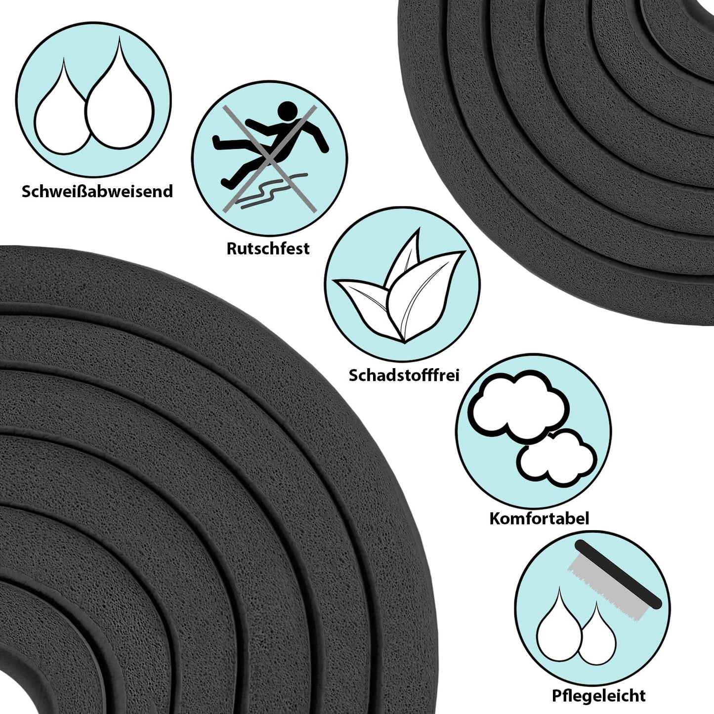 ALPIDEX Yogamatte 183 x 60 x 0,8 cm phthalatfreie Fitnessmatte mit Tragegurt, rutschfest, für Gymnastik, Pilates, Sport, Physiotherapie, HiiT, Yoga, Training und Schlafmatte, hautfreundlich