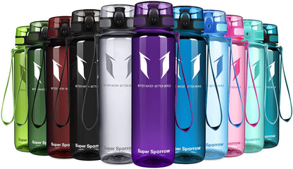 Super Sparrow Trinkflasche, Tritan Wasserflasche, 350 ml, 500 ml, 750 ml, 1000 ml, BPA-frei, Ideale Sportflasche für Sport, Radfahren, Fitness, Universität oder Outdoor, Leicht, Nachhaltig