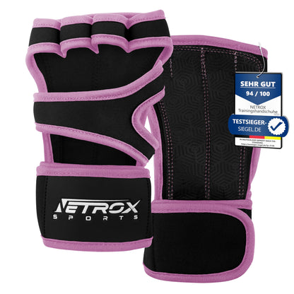NetroxSports® Trainingshandschuhe mit Handgelenkbandage für Krafttraining, Bodybuilding & Crossfit, rutschfest für Männer und Frauen