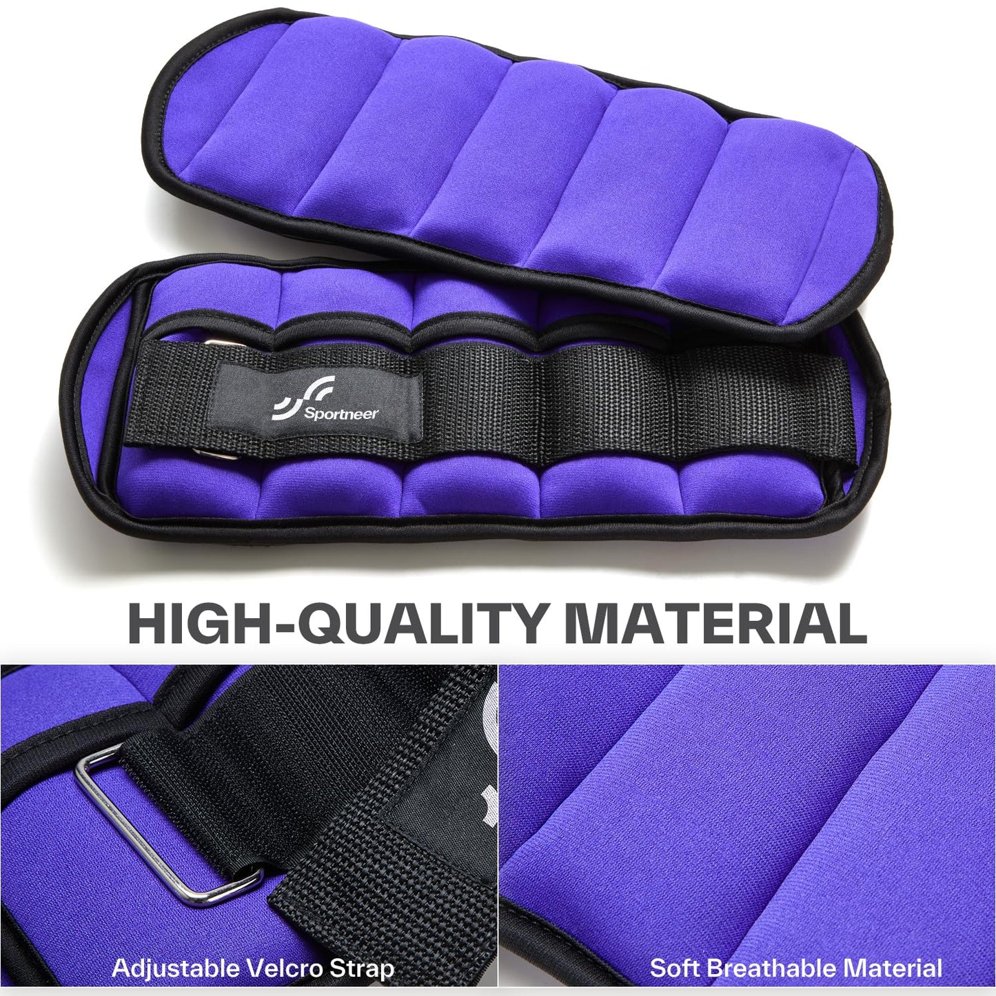 Sportneer 2er Pack Knöchelgewichte Verstellbares Knöchelgewichte-Set Handgelenkriemen 0,45 kg - 2,25 kg (pro Knöchel) / 0,9 kg - 4,5 kg (pro Paar)