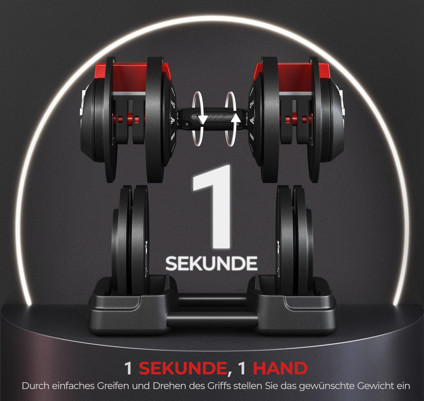 Yaheetech verstellbare Hanteln 18 kg / 24 kg / 40 kg Hantelset Gewichtsstufen Verstellbares Hantelset mit 3/2 Modi