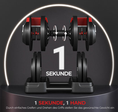 Yaheetech verstellbare Hanteln 18 kg / 24 kg / 40 kg Hantelset Gewichtsstufen Verstellbares Hantelset mit 3/2 Modi