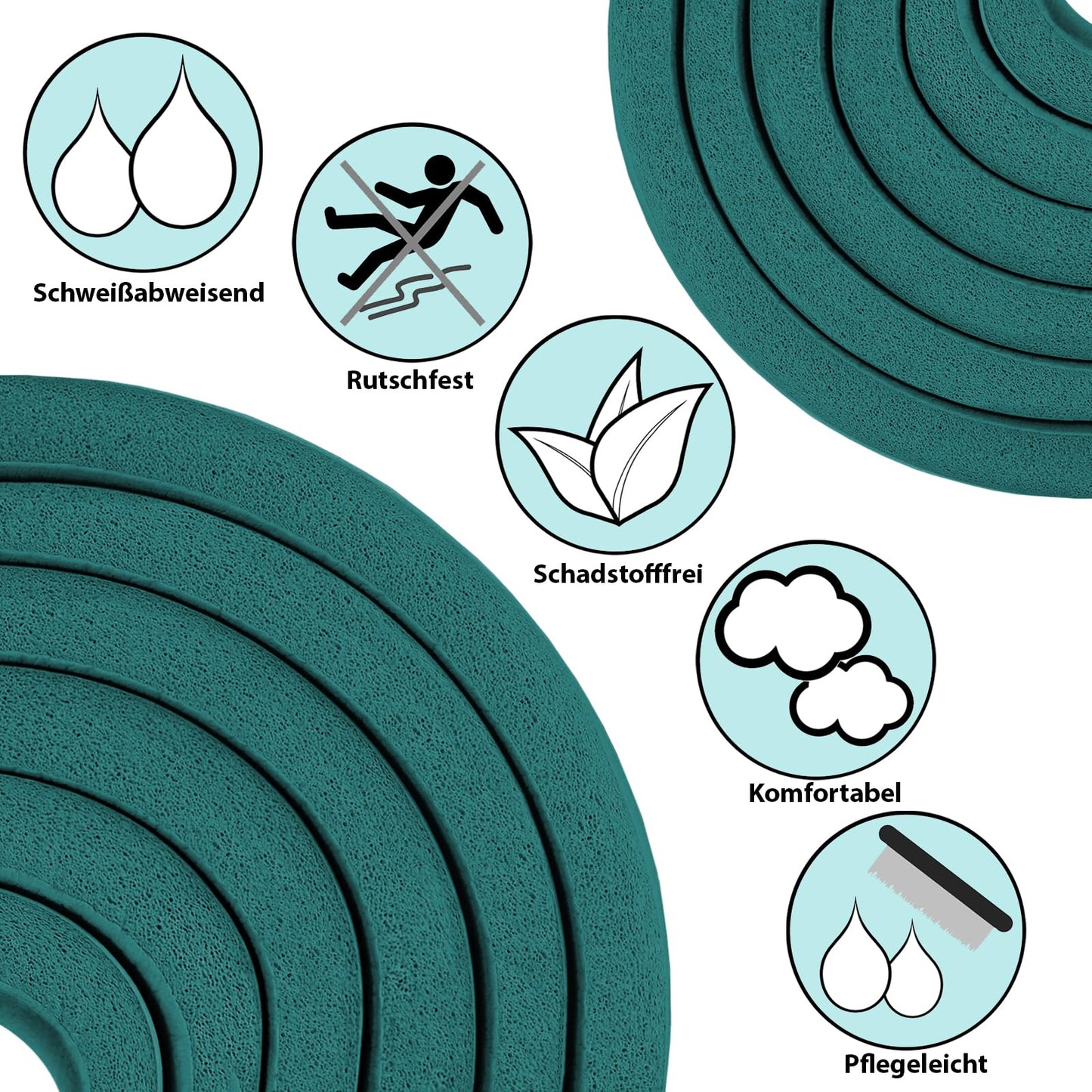 ALPIDEX Yogamatte 183 x 60 x 0,8 cm phthalatfreie Fitnessmatte mit Tragegurt, rutschfest, für Gymnastik, Pilates, Sport, Physiotherapie, HiiT, Yoga, Training und Schlafmatte, hautfreundlich