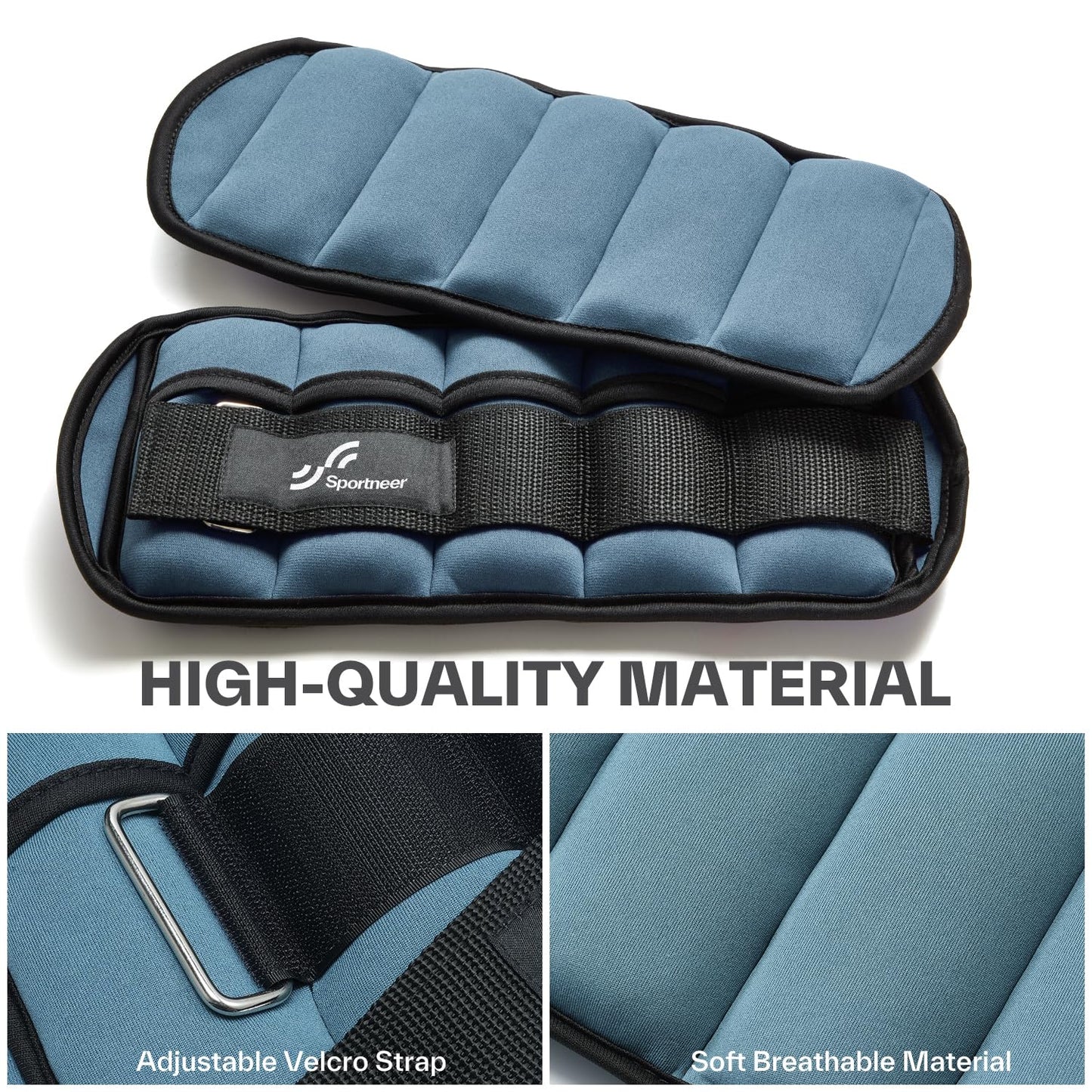 Sportneer 2er Pack Knöchelgewichte Verstellbares Knöchelgewichte-Set Handgelenkriemen 0,45 kg - 2,25 kg (pro Knöchel) / 0,9 kg - 4,5 kg (pro Paar)