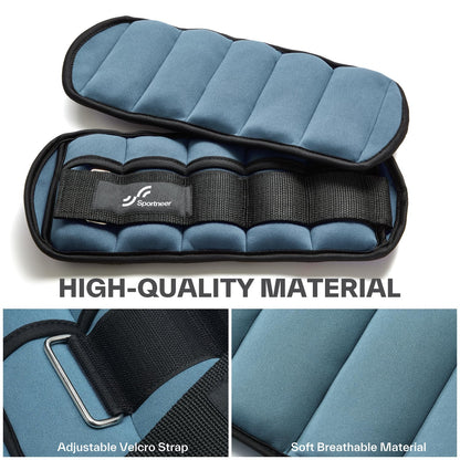 Sportneer 2er Pack Knöchelgewichte Verstellbares Knöchelgewichte-Set Handgelenkriemen 0,45 kg - 2,25 kg (pro Knöchel) / 0,9 kg - 4,5 kg (pro Paar)