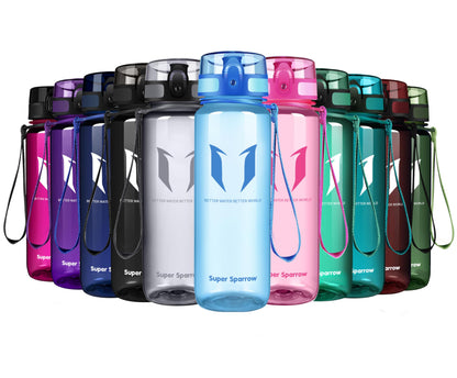Super Sparrow Trinkflasche, Tritan Wasserflasche, 350 ml, 500 ml, 750 ml, 1000 ml, BPA-frei, Ideale Sportflasche für Sport, Radfahren, Fitness, Universität oder Outdoor, Leicht, Nachhaltig