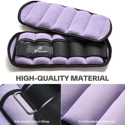 Sportneer 2er Pack Knöchelgewichte Verstellbares Knöchelgewichte-Set Handgelenkriemen 0,45 kg - 2,25 kg (pro Knöchel) / 0,9 kg - 4,5 kg (pro Paar)