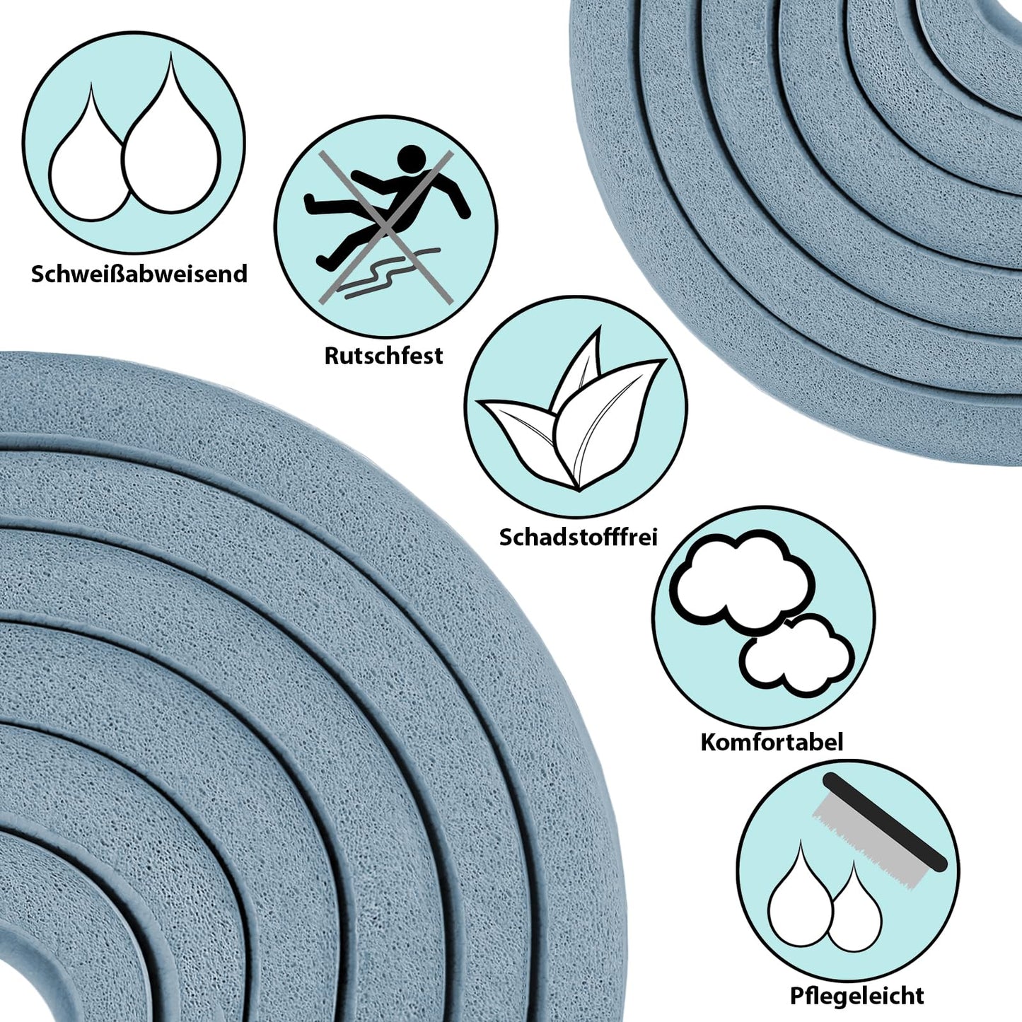 ALPIDEX Yogamatte 183 x 60 x 0,8 cm phthalatfreie Fitnessmatte mit Tragegurt, rutschfest, für Gymnastik, Pilates, Sport, Physiotherapie, HiiT, Yoga, Training und Schlafmatte, hautfreundlich