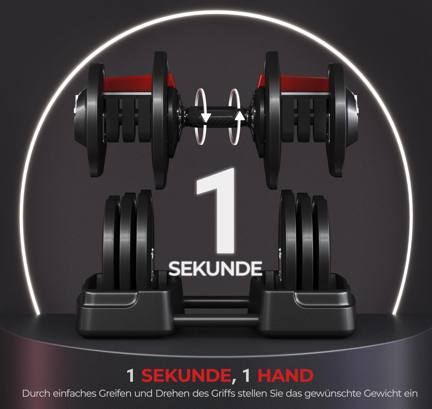 Yaheetech verstellbare Hanteln 18 kg / 24 kg / 40 kg Hantelset Gewichtsstufen Verstellbares Hantelset mit 3/2 Modi