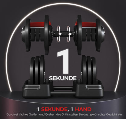 Yaheetech verstellbare Hanteln 18 kg / 24 kg / 40 kg Hantelset Gewichtsstufen Verstellbares Hantelset mit 3/2 Modi