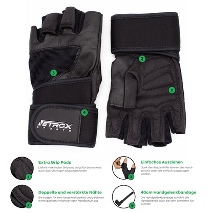 Netrox Sporttrainingshandschuhe mit Handgelenkstütze für Krafttraining, Fitnesshandschuhe für Sport, Fitnessstudio mit Handgelenkschutz, Sporthandschuhe für Männer und Frauen, Fitnesshandschuhe, Trainingshandschuhe