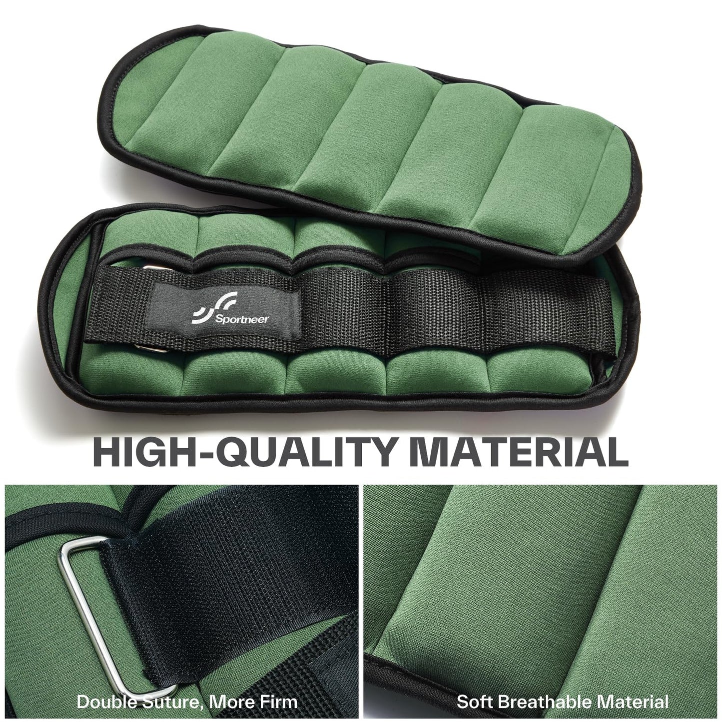 Sportneer 2er Pack Knöchelgewichte Verstellbares Knöchelgewichte-Set Handgelenkriemen 0,45 kg - 2,25 kg (pro Knöchel) / 0,9 kg - 4,5 kg (pro Paar)