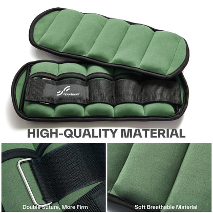 Sportneer 2er Pack Knöchelgewichte Verstellbares Knöchelgewichte-Set Handgelenkriemen 0,45 kg - 2,25 kg (pro Knöchel) / 0,9 kg - 4,5 kg (pro Paar)