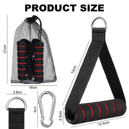 Fintronic Griffe für Fitnessbänder, Packung mit 2 einzelnen Kabelzuggriffen für Widerstandsbänder, Silikongriffe mit Karabinerhaken, Zubehör für Widerstandsbänder für Fitness, Flaschenzug, Power Tower, Trizeps-Übungen