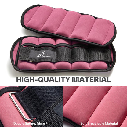Sportneer 2er Pack Knöchelgewichte Verstellbares Knöchelgewichte-Set Handgelenkriemen 0,45 kg - 2,25 kg (pro Knöchel) / 0,9 kg - 4,5 kg (pro Paar)