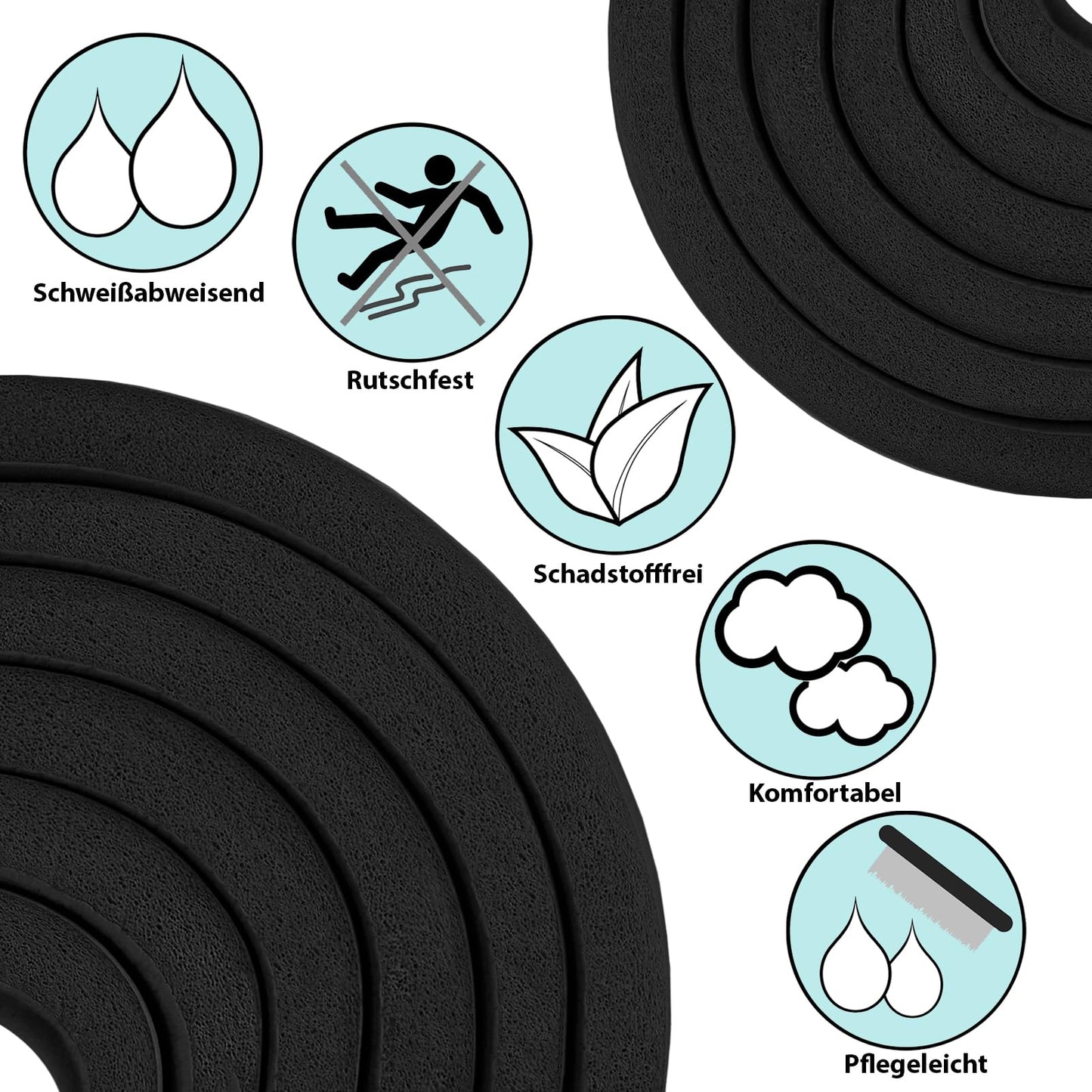 ALPIDEX Yogamatte 183 x 60 x 0,8 cm phthalatfreie Fitnessmatte mit Tragegurt, rutschfest, für Gymnastik, Pilates, Sport, Physiotherapie, HiiT, Yoga, Training und Schlafmatte, hautfreundlich