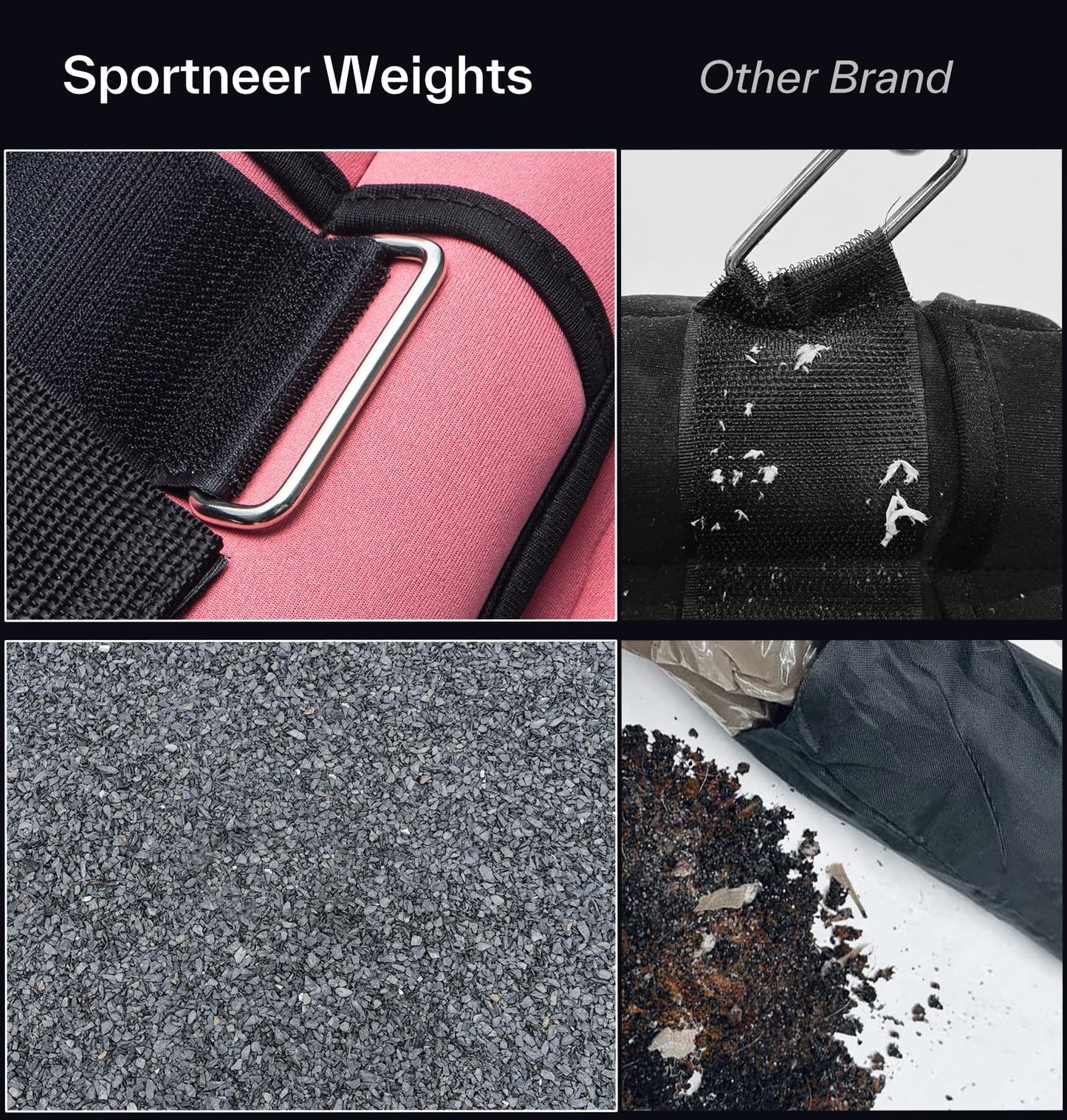 Sportneer 2er Pack Knöchelgewichte Verstellbares Knöchelgewichte-Set Handgelenkriemen 0,45 kg - 2,25 kg (pro Knöchel) / 0,9 kg - 4,5 kg (pro Paar)