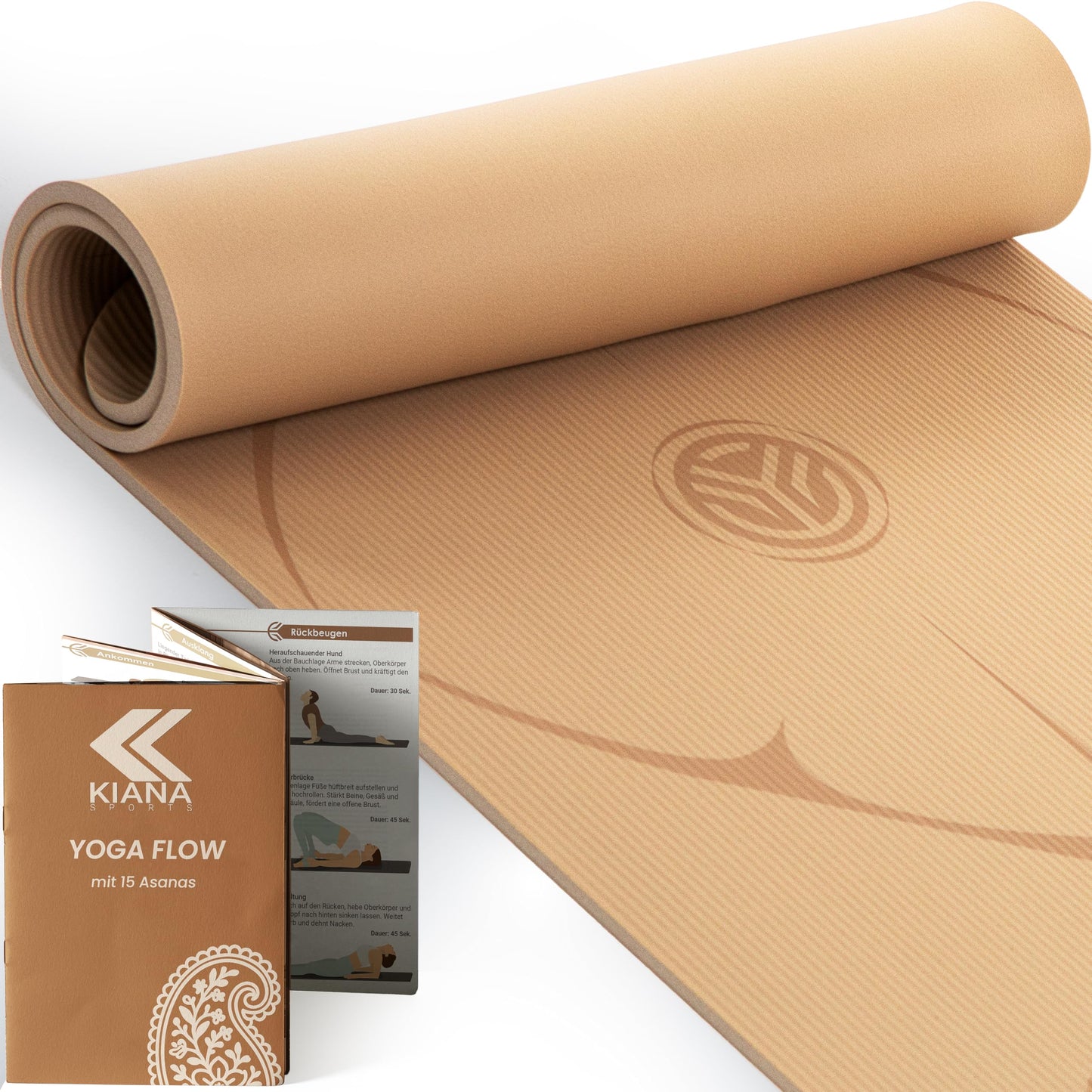 Yoga Matte aus Deutscher Entwicklung – Rutschfeste & gelenkschonende Yogamatte – 2 Komfort-Dicken (1,0 & 1,5 cm) – Weiche Sportmatte & Gymnastikmatte – Für Yoga, Pilates & Krafttraining