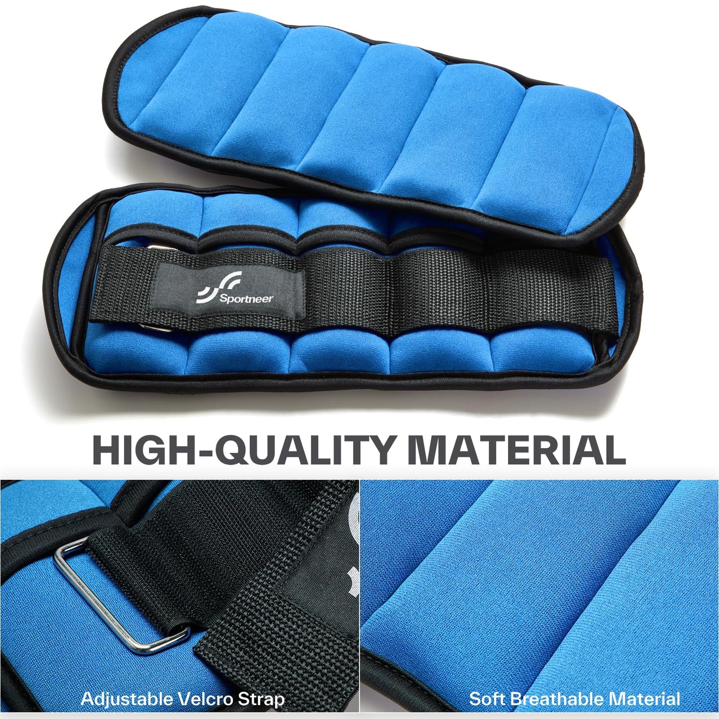 Sportneer 2er Pack Knöchelgewichte Verstellbares Knöchelgewichte-Set Handgelenkriemen 0,45 kg - 2,25 kg (pro Knöchel) / 0,9 kg - 4,5 kg (pro Paar)