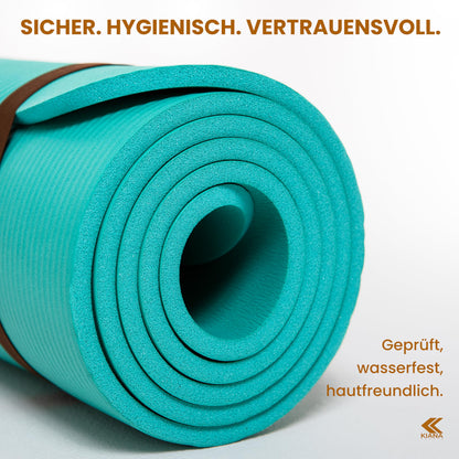 Yoga Matte aus Deutscher Entwicklung – Rutschfeste & gelenkschonende Yogamatte – 2 Komfort-Dicken (1,0 & 1,5 cm) – Weiche Sportmatte & Gymnastikmatte – Für Yoga, Pilates & Krafttraining