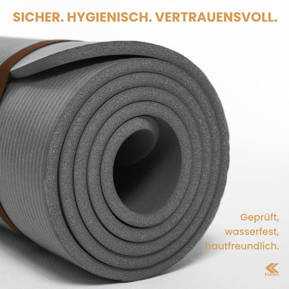 Yoga Matte aus Deutscher Entwicklung – Rutschfeste & gelenkschonende Yogamatte – 2 Komfort-Dicken (1,0 & 1,5 cm) – Weiche Sportmatte & Gymnastikmatte – Für Yoga, Pilates & Krafttraining