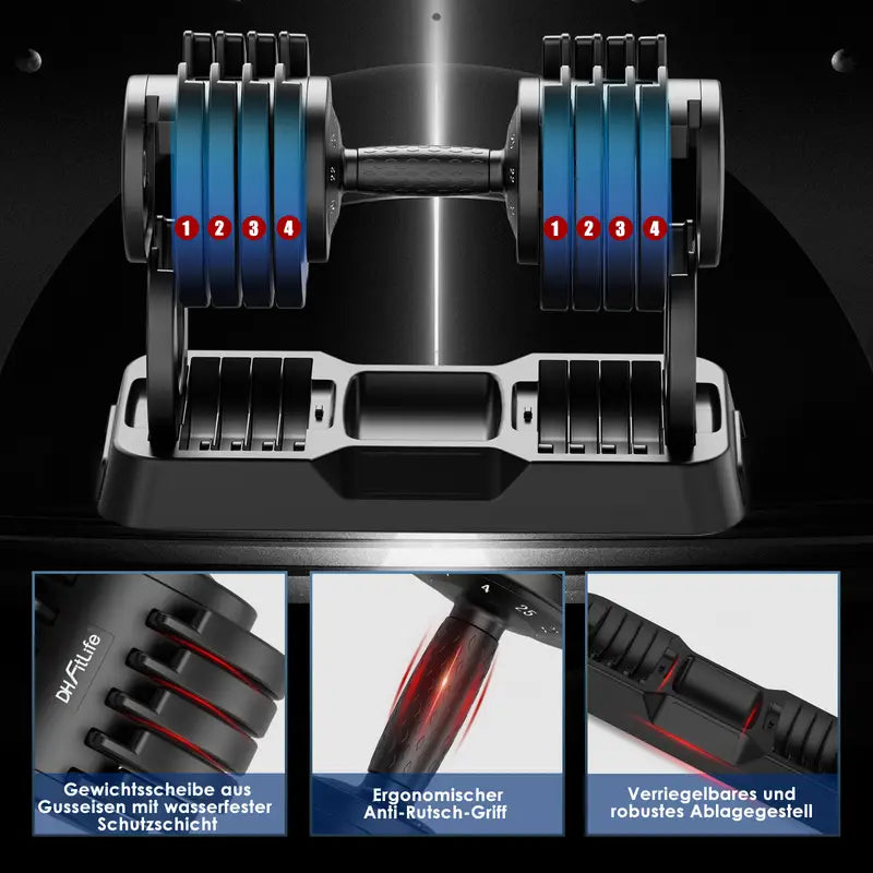 verstellbare Hanteln 4 bis 25 KG